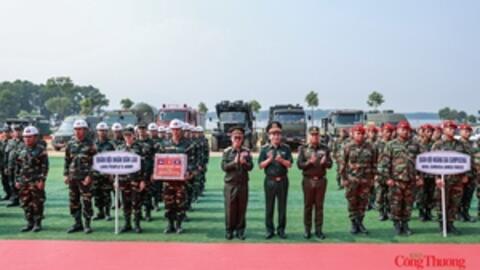 Bộ trưởng Bộ Quốc phòng ba nước Việt Nam - Lào - Campuchia dự diễn tập phòng thủ dân sự năm 2026