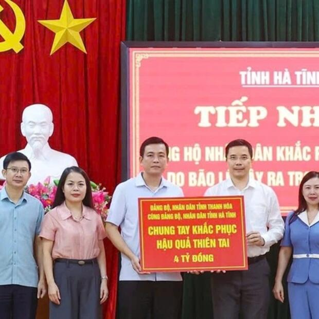 Thanh Hóa hỗ trợ tỉnh Quảng Trị, Hà Tĩnh 7 tỷ đồng khắc phục thiên tai