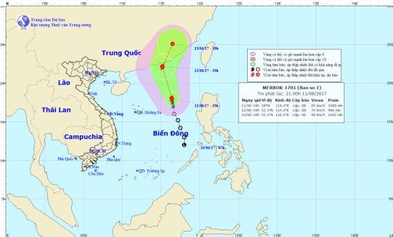 du bao thoi tiet hom nay (12.6): bao so 1 di theo huong bac tay bac, co kha nang manh them hinh anh 1