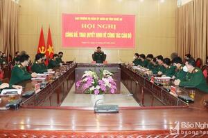Nghệ An: Trao Quyết định bổ nhiệm Chủ nhiệm Chính trị Bộ Chỉ huy Quân sự tỉnh