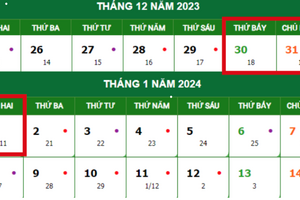 Chi tiết lịch nghỉ Tết Dương lịch 2024