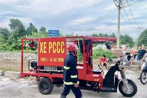 Huyện Phúc Thọ: Người dân góp tiền thành lập đội xe phòng cháy, chữa cháy mini