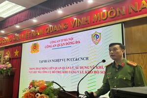 Tập huấn nghiệp vụ phòng cháy, chữa cháy cho cán bộ, chiến sĩ