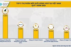 Quý I/2025, khối lượng giao dịch hàng hóa tiếp tục tăng