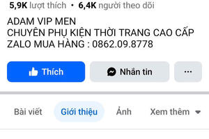 Trang Facebook ADAM Luxury For Men bán hàng giả, né kiểm tra