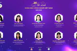 20 nữ sinh xuất sắc nhận Giải thưởng Khoa học công nghệ Việt Nam