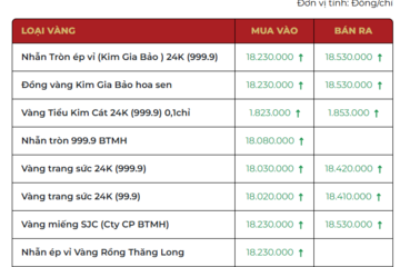 Giá vàng Bảo Tín Mạnh Hải điều chỉnh ra sao trước ngày vía Thần Tài?