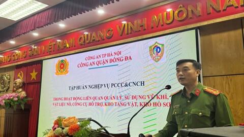Tập huấn nghiệp vụ phòng cháy, chữa cháy cho cán bộ, chiến sĩ