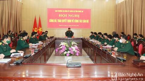 Nghệ An: Trao Quyết định bổ nhiệm Chủ nhiệm Chính trị Bộ Chỉ huy Quân sự tỉnh
