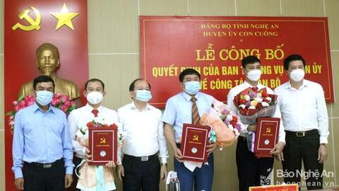 Công bố các Quyết định bổ nhiệm cán bộ tại huyện Con Cuông
