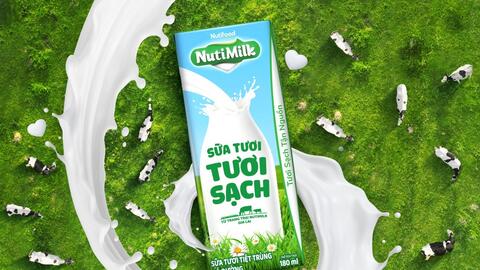 Sữa Tươi Tươi Sạch NutiMilk dinh dưỡng chuẩn cao "chào sân" với diện mạo bắt mắt