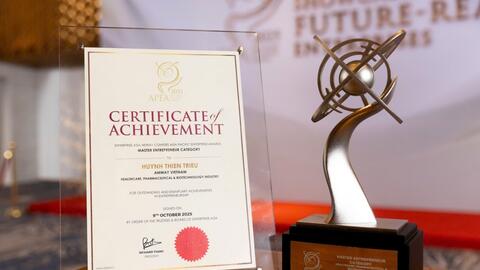 Tổng Giám đốc Amway Việt Nam vinh dự nhận giải thưởng Doanh nhân xuất sắc Châu Á 2025