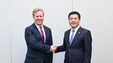 Chùm ảnh: Bộ trưởng Nguyễn Hồng Diên làm việc với Bộ trưởng Thương mại New Zealand