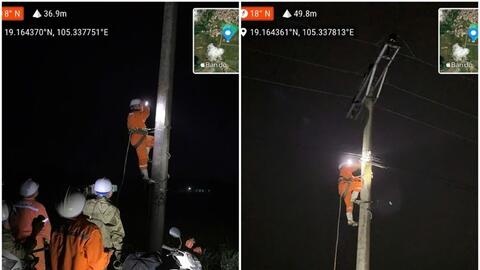Công ty Điện lực Nghệ An xuyên đêm khắc phục sự cố do mưa đá, lốc xoáy