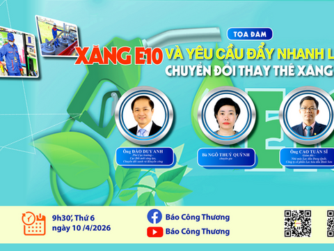 Sáng 10/4, diễn ra tọa đàm: Xăng E10 và yêu cầu đẩy nhanh lộ trình chuyển đổi thay thế xăng khoáng