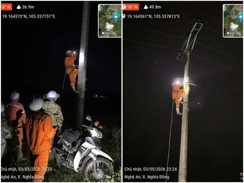 Công ty Điện lực Nghệ An xuyên đêm khắc phục sự cố do mưa đá, lốc xoáy