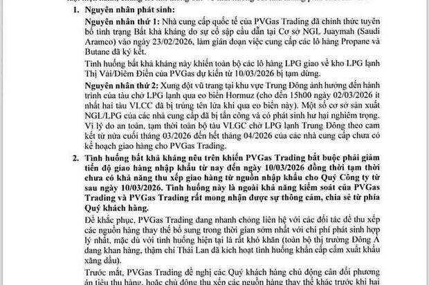 PV Gas Trading giảm giao hàng do xung đột Trung Đông