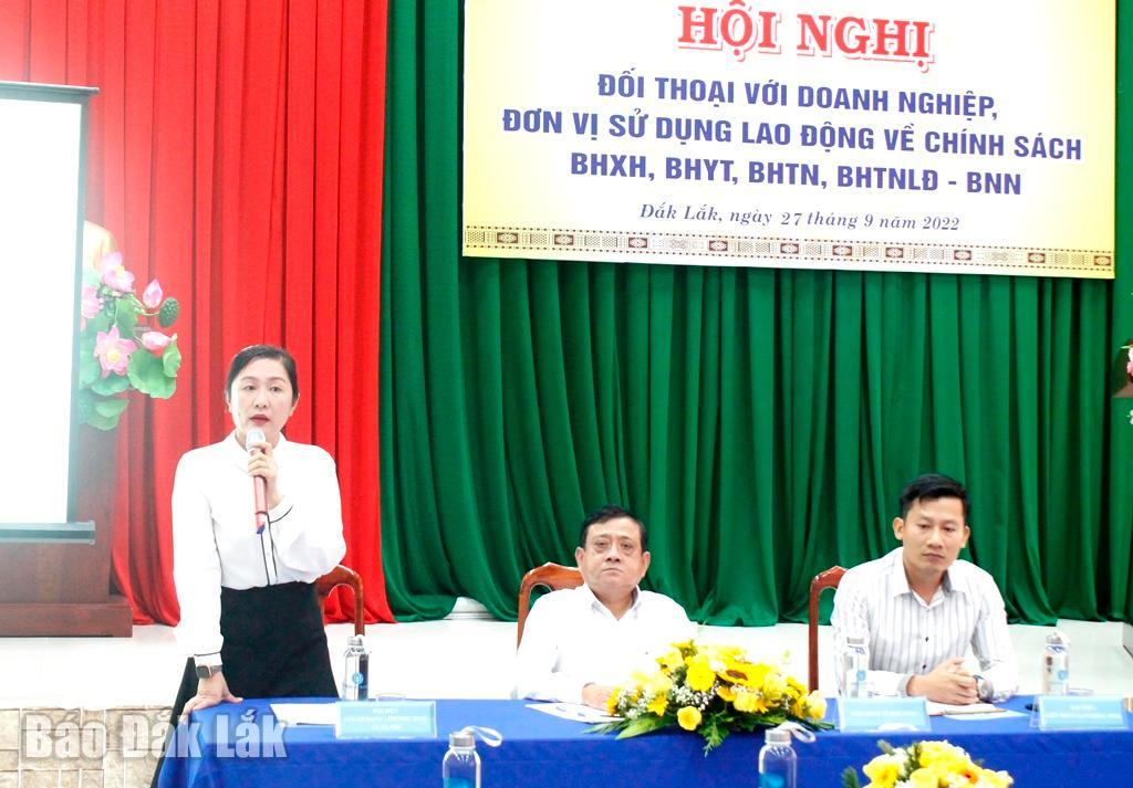 Đại diện Sở Lao động - Thương binh và Xã hội trả lời kiến nghị của doanh nghiệp