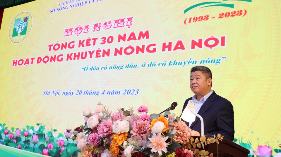 Phó Chủ tịch UBND TP Hà Nội Nguyễn Mạnh Quyền phát biểu chỉ đạo tại hội nghị. Ảnh: Ánh Ngọc