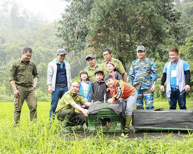 Tái thả động vật hoang dã tại Vườn Quốc gia Cúc Phương (Ninh Bình). Ảnh: Ánh Ngọc