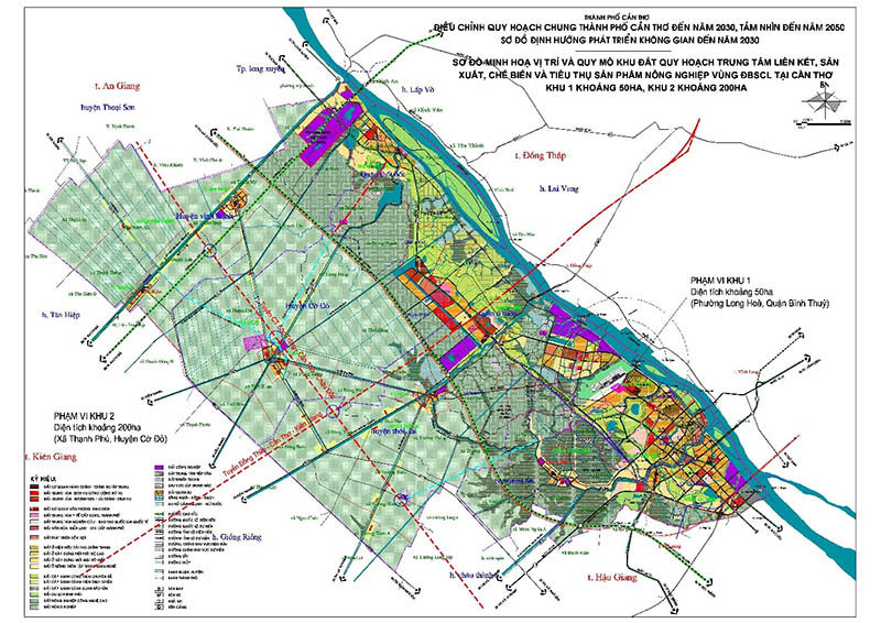 Dự kiến vị trí quy hoạch Trung tâm liên kết, sản xuất, chế biến và tiêu thụ sản phẩm nông nghiệp vùng ĐBSCL tại TP. Cần Thơ