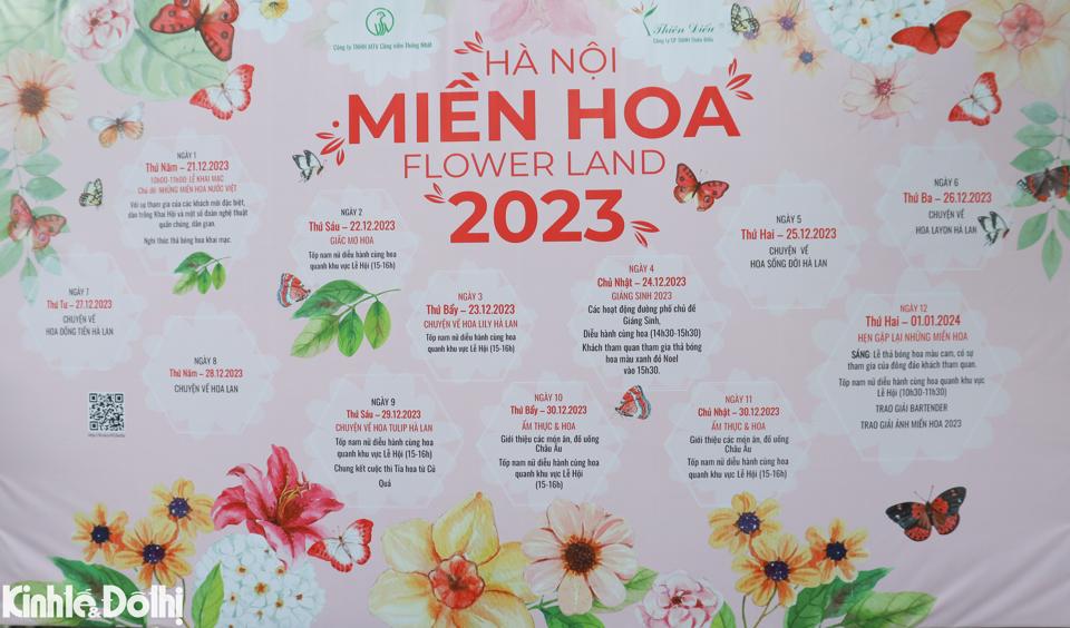 Ngày 21/12, Lễ khai mạc Lễ hội Hà Nội miền hoa - Flower Land 2023 được tổ chức tại Công viên Thống Nhất.