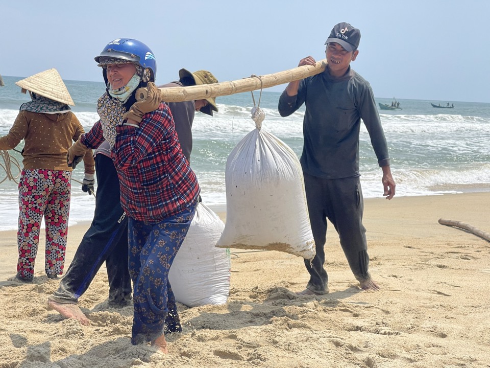 và vận chuyển ốc giao cho thương lái. Ảnh: Hà Phương