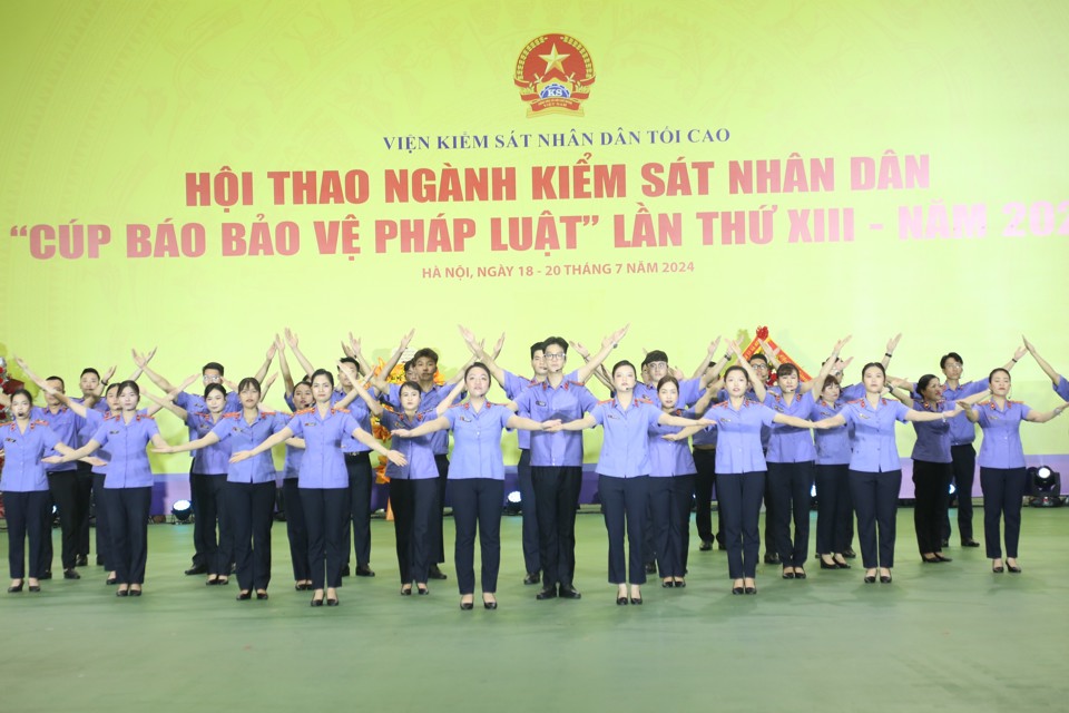 Một tiết mục đồng diễn tại Hội thao.