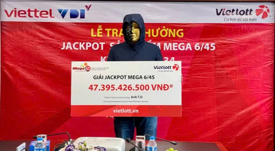 Anh T.D nhận giải thưởng Jackpot Vietlott  tổng trị giá gần 48 tỷ đồng