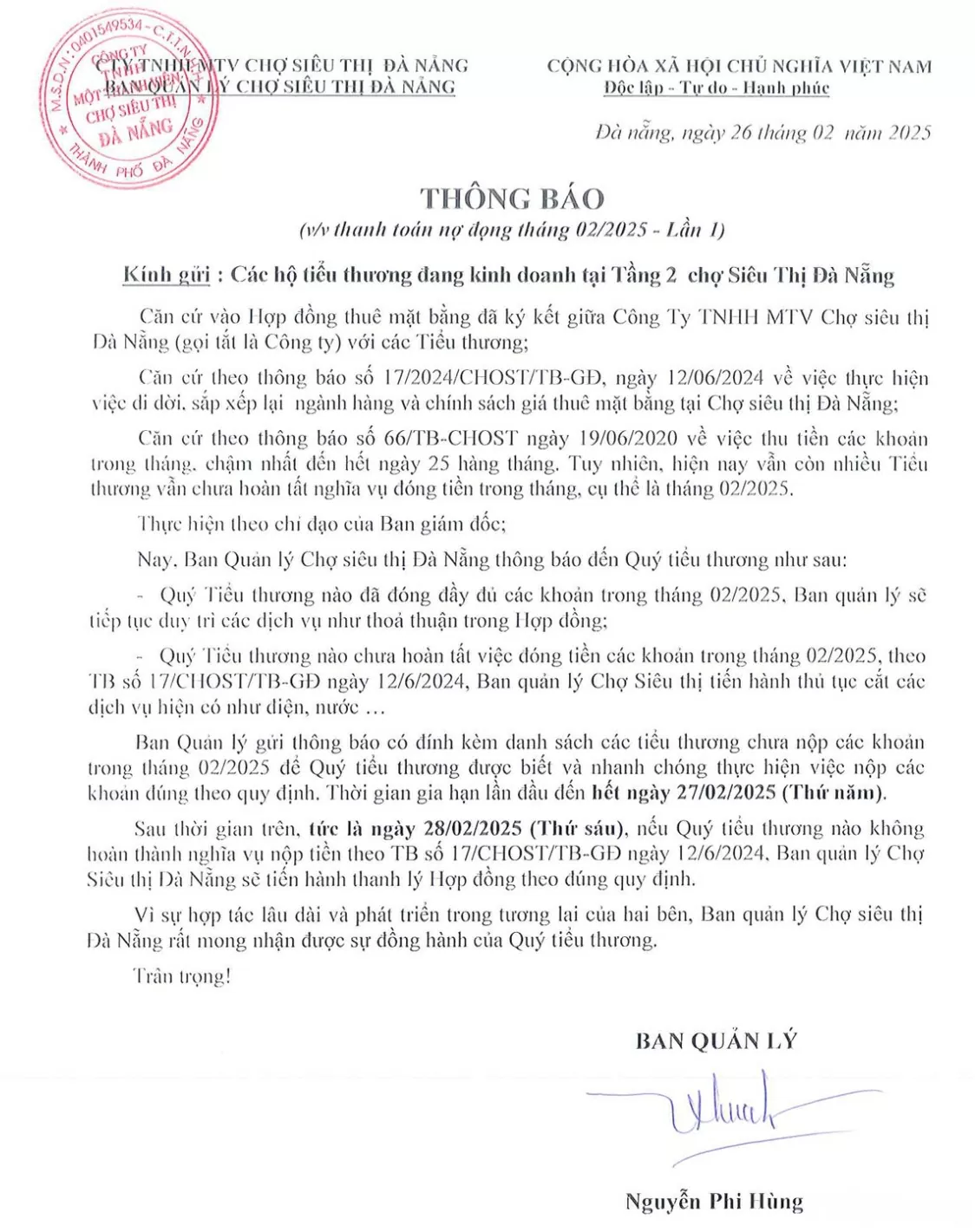 Bị cắt điện, nước, tiểu thương chợ Siêu thị Đà Nẵng bức xúc