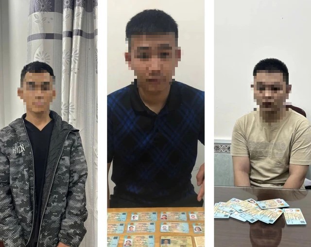 Các đối tượng gồm Lê Xuân Trường, Nguyễn Hồng Phong và Lê Tấn Thu ( Ảnh: Công an Quảng Ngãi) Các đối tượng gồm Lê Xuân Trường, Nguyễn Hồng Phong và Lê Tấn Thu ( Ảnh: Công an Quảng Ngãi)