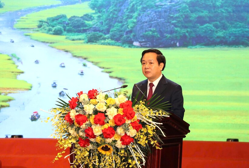 Ông Phạm Quang Ngọc, Chủ tịch UBND tỉnh Ninh Bình, phát biểu tại sự kiện. Ảnh: Quốc Huy