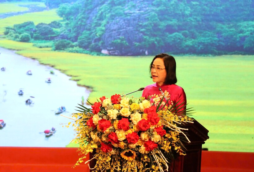 Phó Chủ tịch Quốc hội Nguyễn Thị Thanh phát biểu tại sự kiện. Ảnh: Quốc Huy