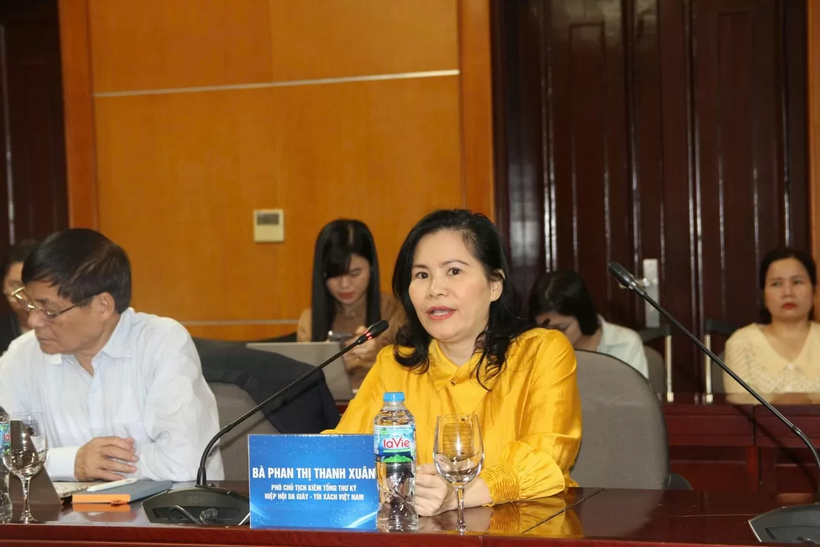 Bà Phan Thị Thanh Xuân - Phó Chủ tịch kiêm Tổng Thư ký Hiệp hội Da giày - Túi xách Việt Nam. Ảnh: Ngọc Châm