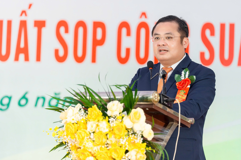Chủ tịch Vinachem Phùng Quang Hiệp phát biểu chỉ đạo tại lễ khởi công dự án sản xuất SOP.