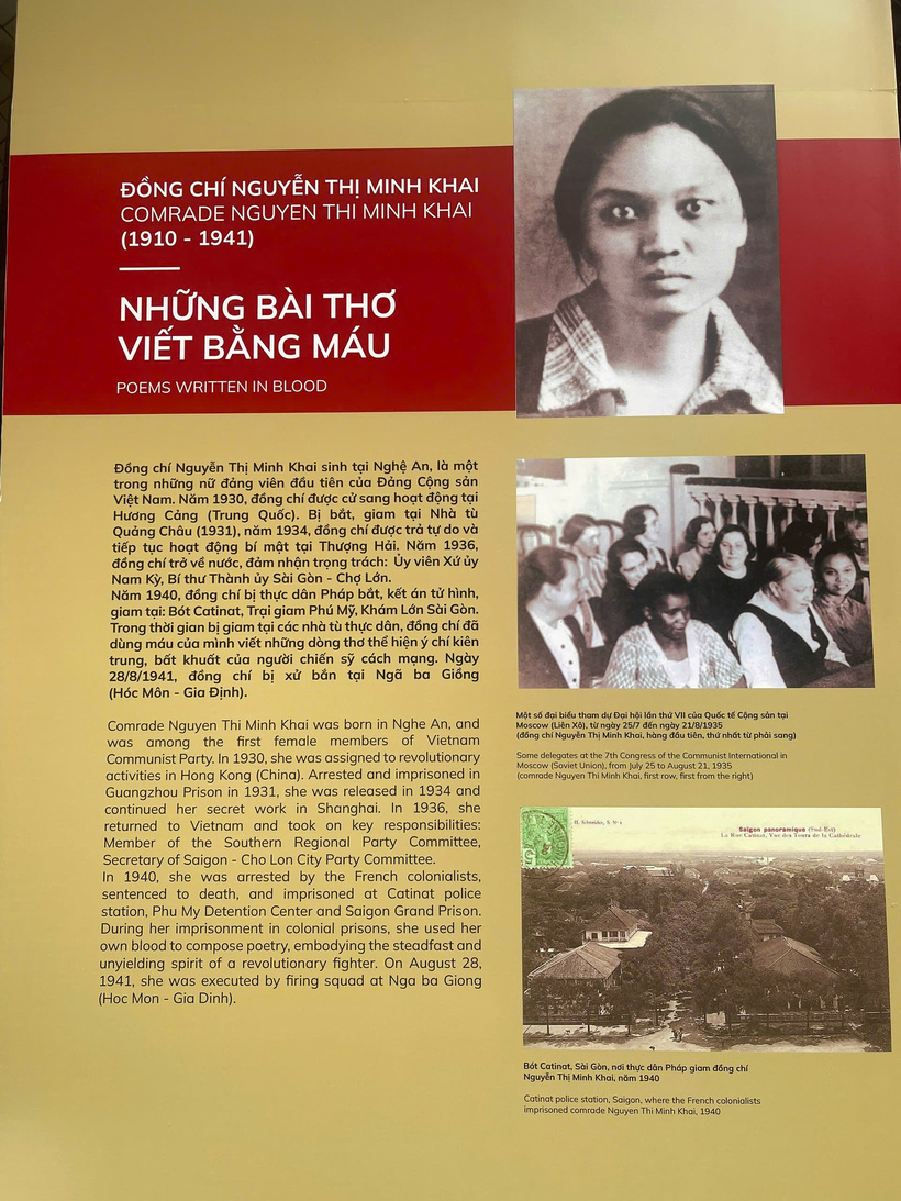 Hình ảnh về đồng chí Nguyễn Thị Minh Khai. Ảnh: Hương Sen