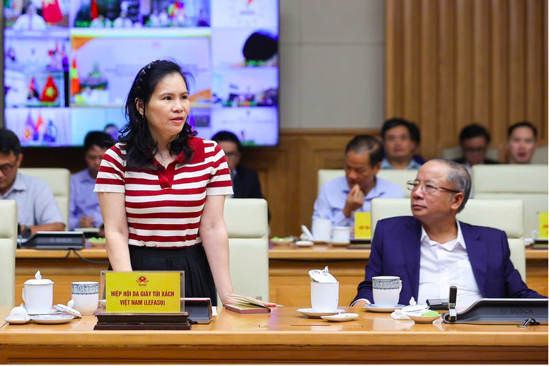 Bà Phan Thị Thanh Xuân, Phó Chủ tịch kiêm Tổng Thư ký Hiệp hội Da giày - Túi xách Việt Nam. Ảnh: VGP/Nhật Bắc