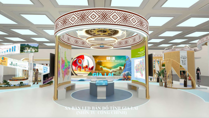 Mô hình sa bàn Led Bản đồ hành chính tỉnh Gia Lai. Ảnh: ĐVCC