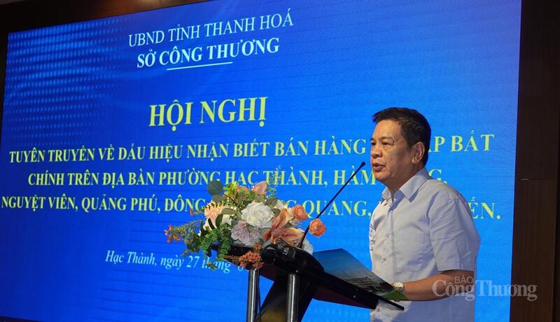 Ông Phùng Đình Ảnh, Phó Giám đốc Sở Công Thương Thanh Hóa phát biểu tại hội nghị