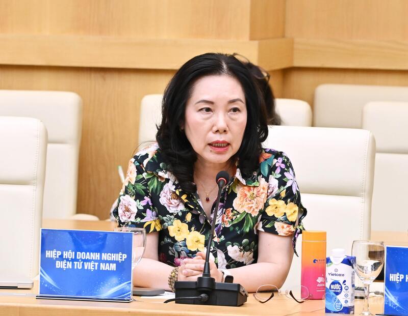 Bà Đỗ Thị Thu Hương, đại diện Hiệp hội Doanh nghiệp Điện tử Việt Nam. Ảnh: Cấn Dũng