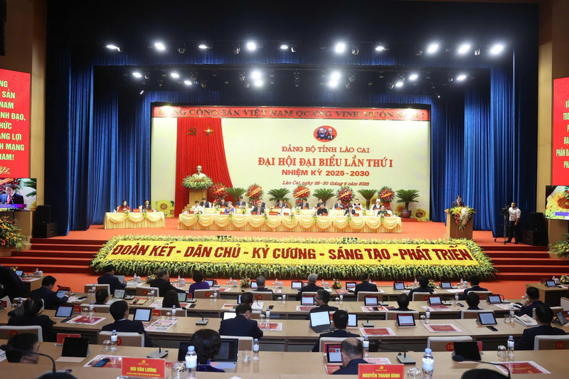 Sáng 29/9, Đại hội đại biểu Đảng bộ tỉnh Lào Cai lần thứ I, nhiệm kỳ 2025-2030 đã chính thức tổ chức phiên khai mạc. Ảnh: Báo Lào Cai