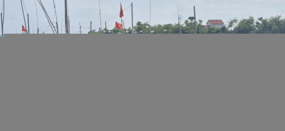 Ngư dân phường Tuy Hòa đưa tàu thuyền về neo đậu dọc sông Chùa. Ảnh: Tuyết Hương