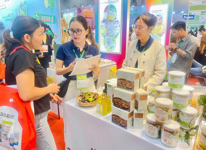 Du khách quan tâm đến các sản phẩm tại gian hàng của tỉnh Gia Lai.