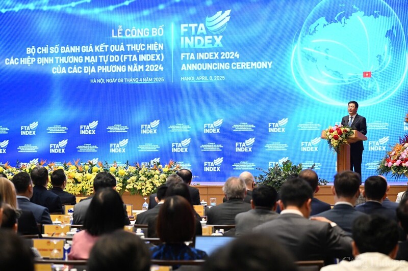 Bộ trưởng Bộ công Thương Nguyễn Hồng Diên phát biểu tại Lễ công bố Bộ chỉ số đánh giá kết quả thực hiện Hiệp định thương mại tự do của các địa phương - FTA Index năm 2024