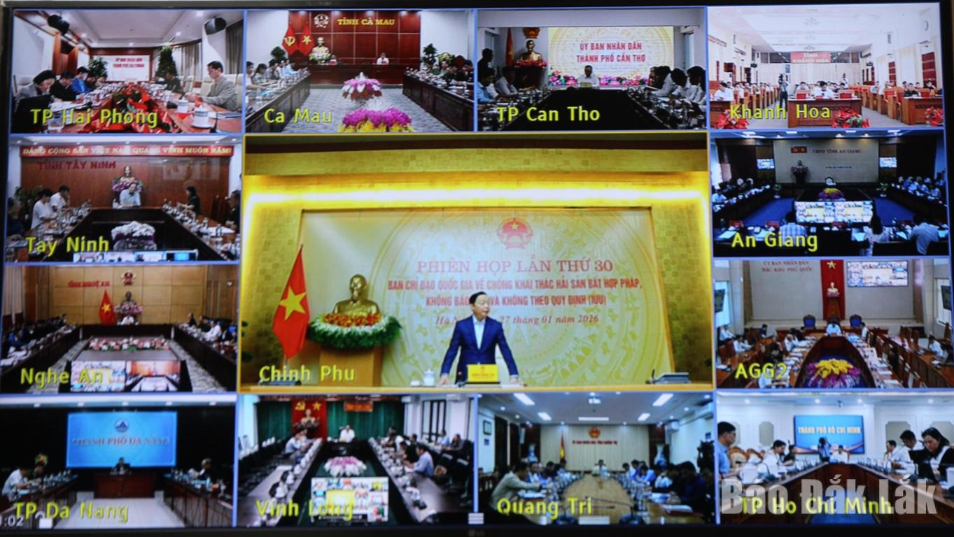 Các địa phương tham dự phiên họp. (Ảnh chụp qua màn hình)