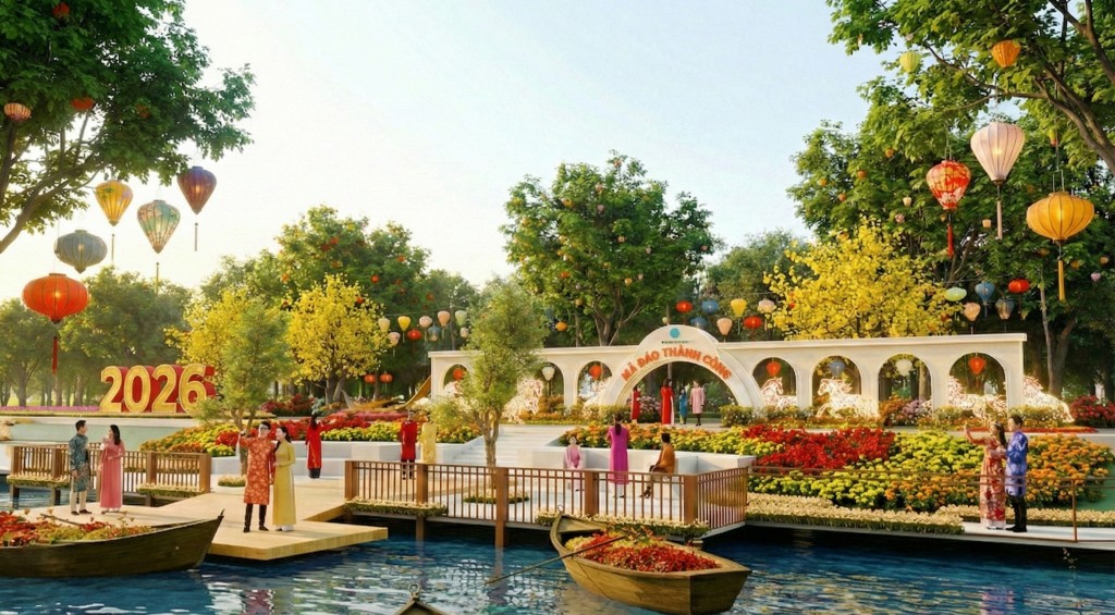 Cụm check-in “Mã đáo thành công” tại Waterpoint (Ảnh phối cảnh minh họa)