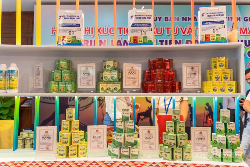 Sản phẩm trưng bày trong khuôn khổ Hội nghị Xúc tiến đầu tư tỉnh Gia Lai năm 2025. Ảnh: Hiền Mai