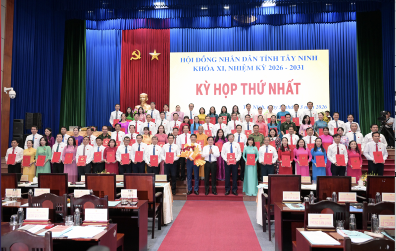 Khai mạc khai mạc Kỳ họp thứ nhất, HĐND tỉnh Tây Ninh khóa XI, nhiệm kỳ 2026 - 2031. Ảnh: Cổng TTĐT Tây Ninh.