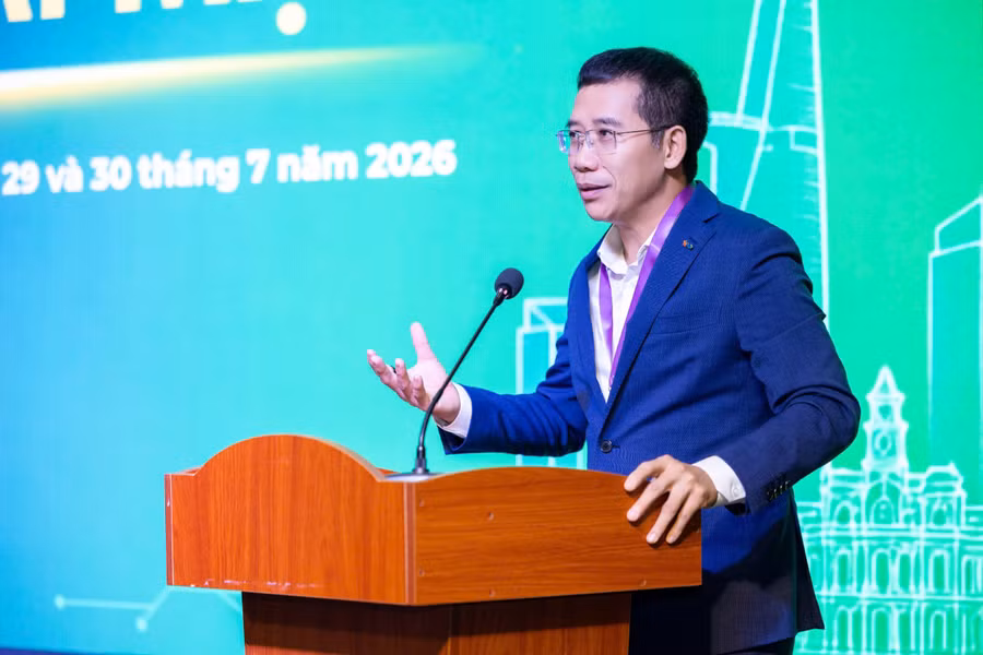 Ông Lưu Trung Thái, Chủ tịch HĐQT MB phát biểu tại Lễ khai mạc Diễn đàn Đổi mới sáng tạo Việt Nam toàn cầu 2026 (VGIC 2026). m2.jpg