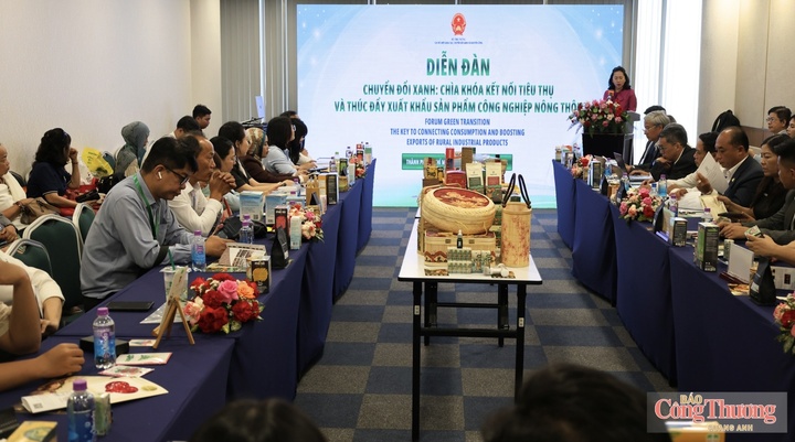 Bà Đỗ Thị Minh Trâm – Phó Cục trưởng Cục Đổi mới sáng tạo, Chuyển đổi xanh và Khuyến công phát biểu khai mạc diễn đàn.